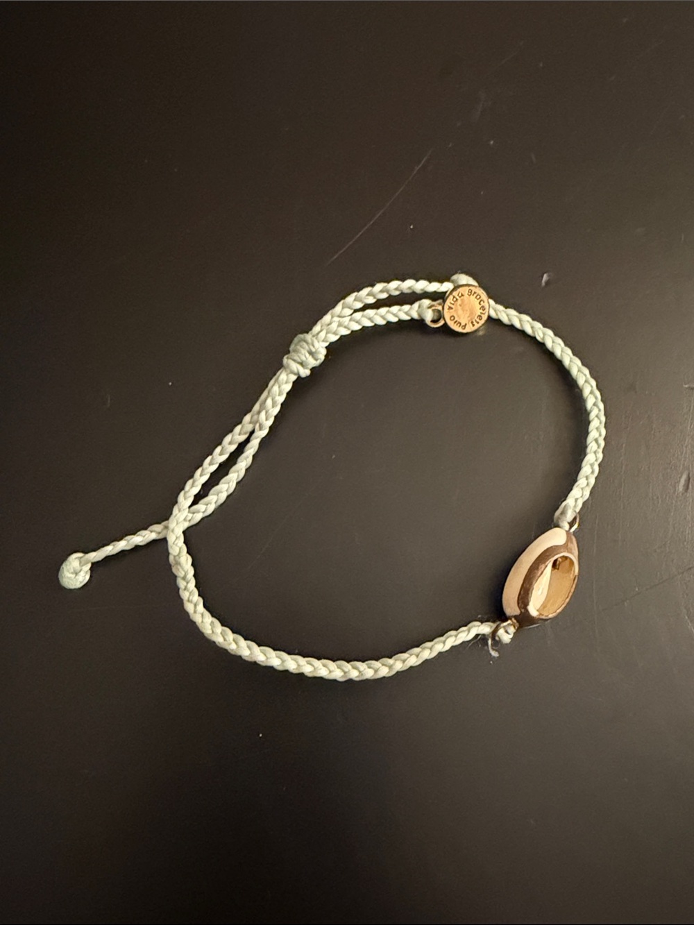 Pura Vida Shell Accent Braided Mint Bracelet